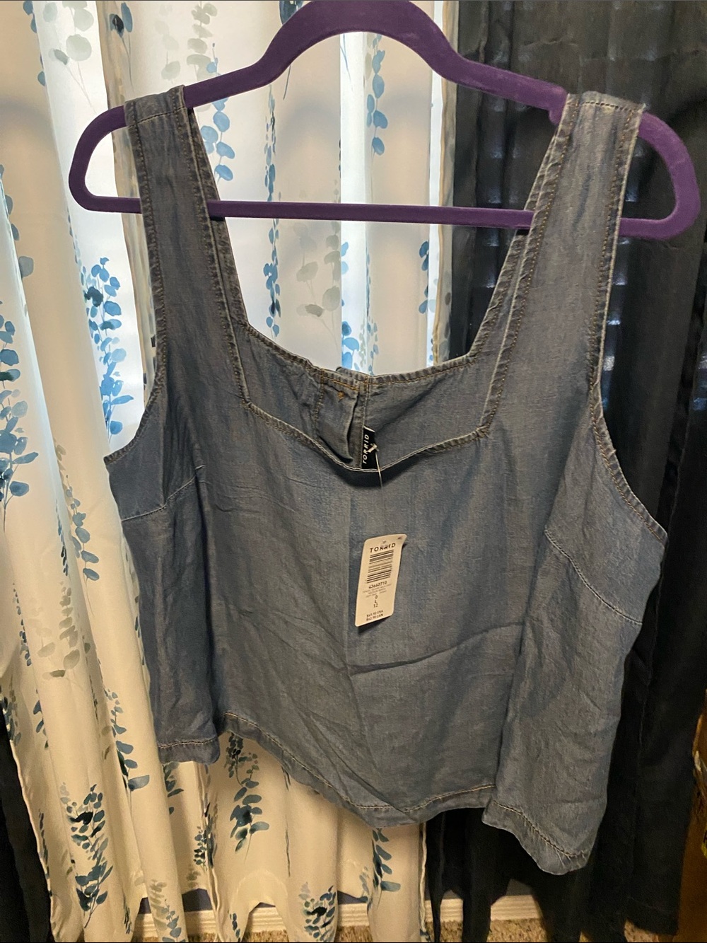 torrid chambray tank with scoop neckline